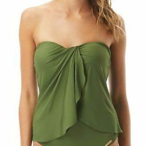 Vince Camuto Strapless Draped Tankini Top